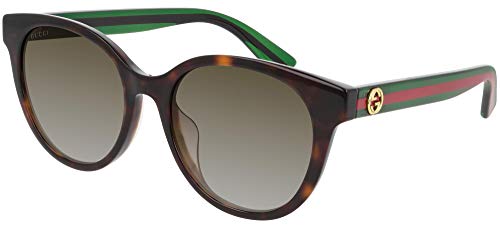 Gucci GG0702SK 003 Havana/Green GG0702SK Oval Sunglasses Lens Category 3 Size