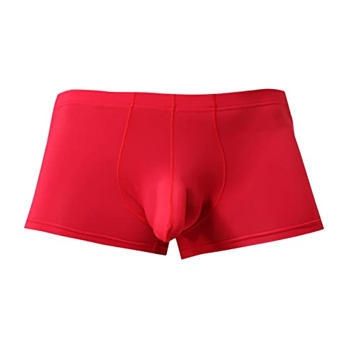 Zydvens Slip Homme, Boxer Homme Microfibre, Caleçon Sport Homme, Underwear, Calecon Anti Transpirant, Caleçon Transparent Homme, Caleçon Pas Cher Homme, Caleçon Original, Boxer Caleçon Homme Red