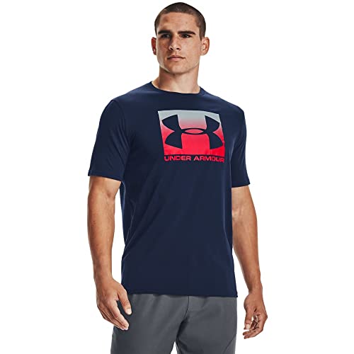 Under Armour Mens Boxed Sportstyle Short-sleeve T-shirt , Academy Blue (408)/Red , Large