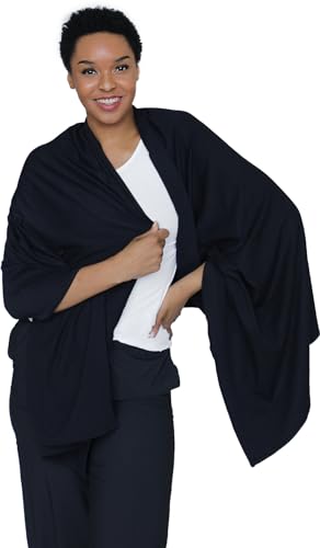 Coolibar UPF 50+ Women's Sanibel Everyday Beach Shawl - Sun Protective (One Size- Black)