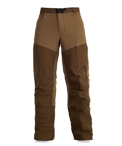 First Lite Men’s Sawbuck Brush Soft Shell Pant - Camo Hunting Brush Pants with DWR - Dry Earth - 36 x 32