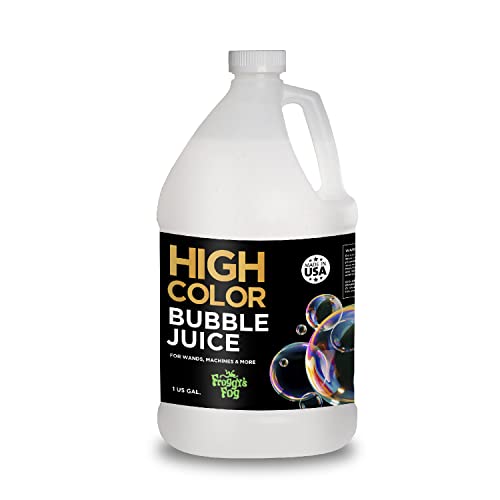 Froggy's Fog High Color Bubble Juice, Strong, Long-Lasting Bubble Solution Creates Iridescent Bubbles for Bubble Machines, Bubblers, and Bubble Wands, 1 Gallon