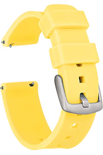 GadgetWraps 20mm Gizmo Watch Silicone Watch Band Strap with Quick Release Pins – Compatible with Gizmo Watch, Samsung, Pebble – 20mm Quick Release Watch Band (Pastel Yellow, 20mm)