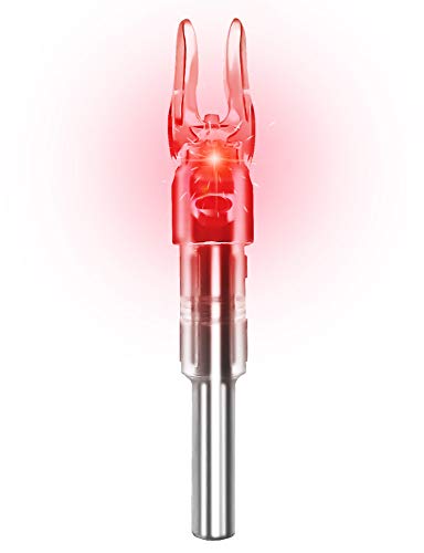XHYCKJ 6PCS S Led Lighted Nocks for Arrows with .244' Inside Diameter,Screwdriver Included (B-Red)