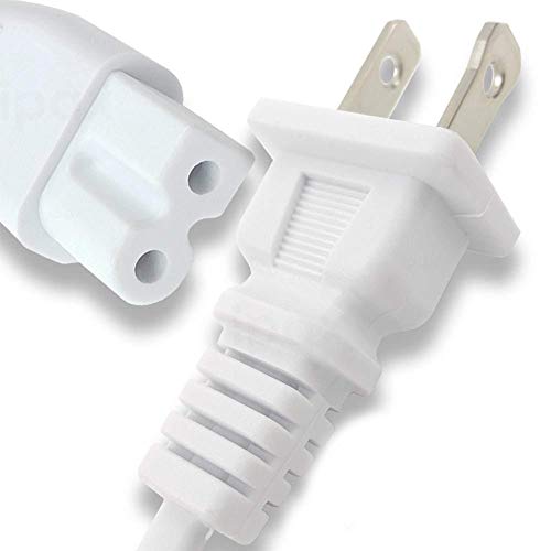 Ipax 15 Feet Long White Pure Copper Wire Polarized AC Power Cord Cable Compatible with Vizio Sharp Philips TV Bernina BabyLock Singer Sewing Machine Bose SoundDock 10 SoundTouch 30 Acoustimass Solo 15