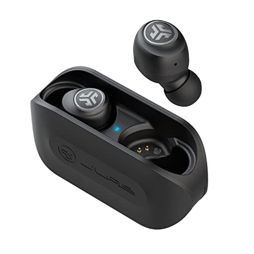 JLab Go Air True Wireless Bluetooth Earbuds + Charging Case, Black, Dual Connect, IP44 Sweat Resistance, Bluetooth 5.0 Connection, 3 EQ Sound Settings Signature, Balanced, Bass Boost