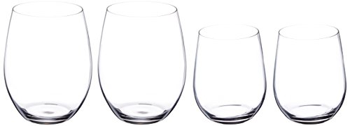 Riedel O Wine Tumbler Cabernet/Merlot and Viognier/Chardonnay, Set of 4, Clear -