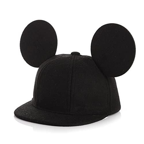 JBin Rich Kids Baseball Hat,with Straight Up Mouse Ears Fit Boys and Girls Black