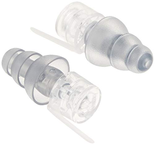 Etymotic Research ER20XS Motorsport High-Definition Earplugs (Noise Reduction Designed To Fit Under Helmets) - Standard, Clear Stem w/ Frost Tip Black