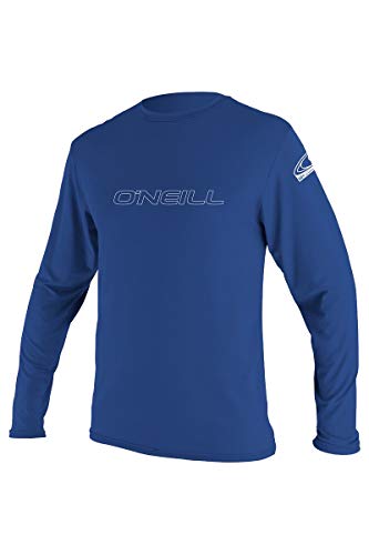 O'Neill Wetsuits Men's Standard O'Neill Basic Skins UPF 50+ Long Sleeve Sun Shirt, Blue, Medium