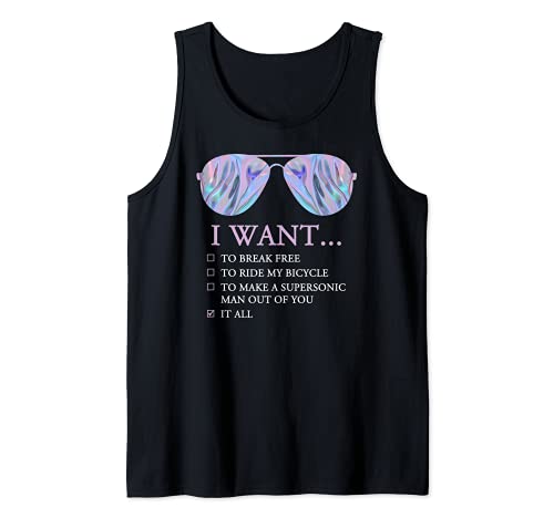I Want To Ride My Bicycle I Sunglasses Disco Tank Top