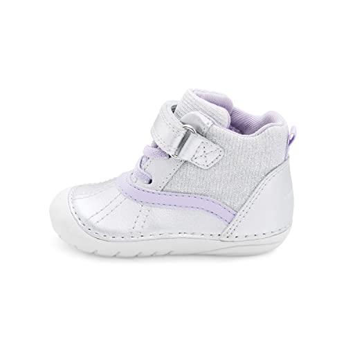 Stride Rite Baby Girls SM Talley First Walker Shoe, Silver, 5 Infant