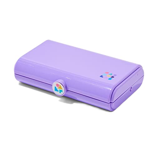 Claire's Exclusive - Caboodles Makeup Travel Case with Large Built-In Mirror, Mint Auto-Open Tray, Snap-Tight Lid, Ideal for Quick Touch Ups On The Go Purple, 8' x 2' x 5'