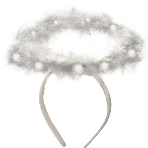 Happy Hippo Light-Up Angel Halo Headband, Angel Costume Accessory for Angel Halloween Costume, Halo Angel