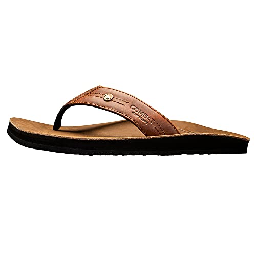 Combat Flip Flops Mens AK-47 Brown Leather Ergo- Size 11