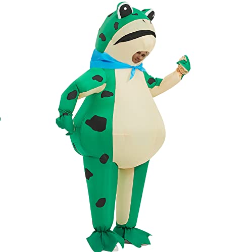 Cysudo Inflatable Frog Costume Halloween Funny Full Body Blow up Cosplay Animal Costume Suit for Adult