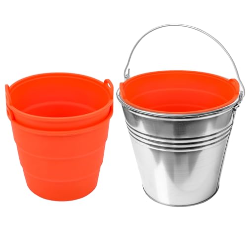 2 PCS Reusable Silicone Grease Bucket Liner for Traeger Drip Tray Liner for Traeger Grill Accessories for Pit BOSS Pellet Grill Traeger Pro Series Tailgater Ironwood Grill (Orange)