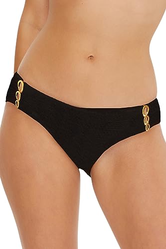 Trina Turk Womens Black Sands Hipster Bottom, Cheeky Coverage, Swimwear Separates for Bikini, Black, 10 US
