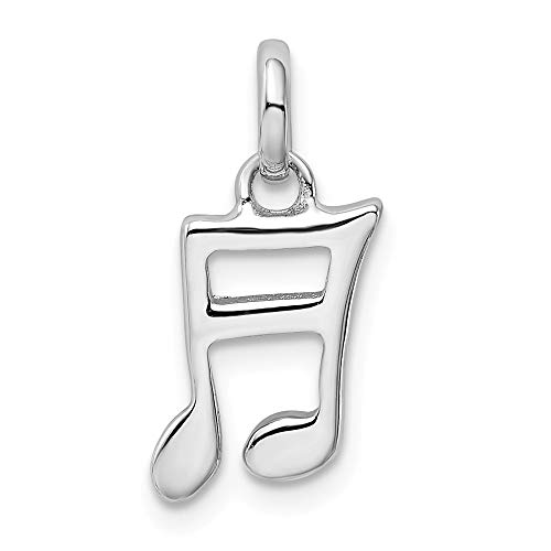 Sterling Silver Anti-Tarnish Treated Music Note Pendant (approximately 16.5 x 8 mm)