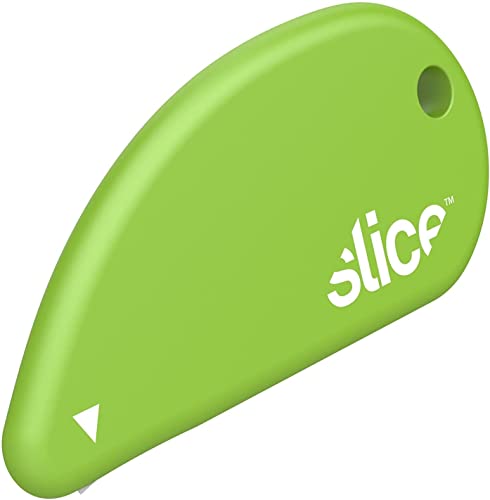 Slice 00100 Ceramic Blade Safety Cutter, Opens Clamshell Packaging, Coupon Cutter, Trim Photos, Scrapbooking, Fits Keychain, Green