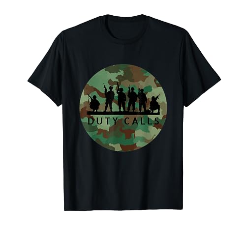 Duty Calls Cool Camouflage Soldier Figurines T-Shirt