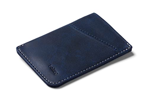 Bellroy Card Sleeve (Premium Leather Card Holder or Minimalist Wallet, Holds 2-8 Cards or Business Cards, Folded Note Storage) - Ocean
