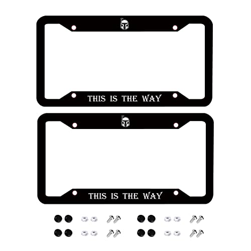 UNIQUELPF 2PCS License Plate Frame Red Cloud Cover with Screw Caps Set…, 2Pack-Black