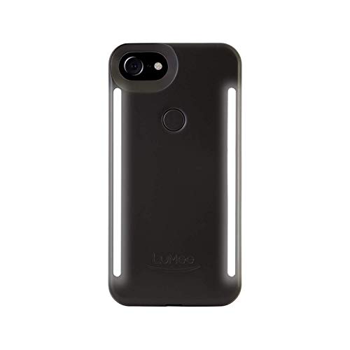 LuMee Duo Phone Case, Black Matte | Front & Back LED Lighting, Variable Dimmer | Shock Absorption, Bumper Case, Selfie Phone Case | iPhone 8 / iPhone 7 / iPhone 6s / iPhone 6 (LD-IP7-BLK)