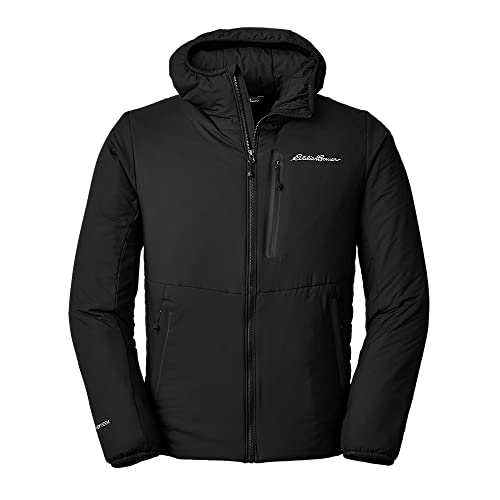 Eddie Bauer Men's EverTherm Downdraft Hooded Jacket, Black, Large