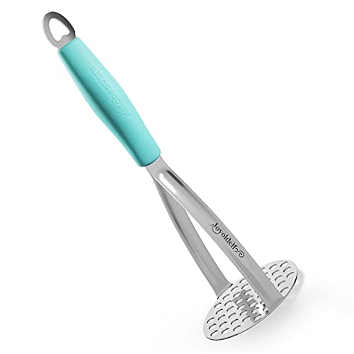 Joyoldelf Heavy Duty Stainless Steel Potato Masher, Professional Integrated Masher Kitchen Tool & Food Masher/Potato Smasher with Silicone Handle, Perfect for Bean, Vegetable, Fruits, Avocado, Meat