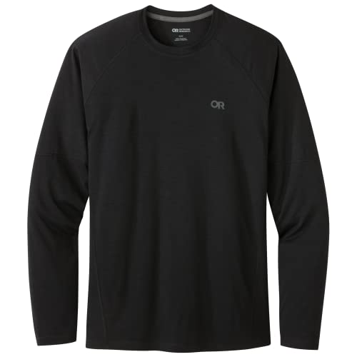 Outdoor Research Men's Alpine Onset Merino Crew – Merino Wool Skiing Base Layer, Outdoor Winter Apparel, Breathable & Moisture Wicking Fabric Black