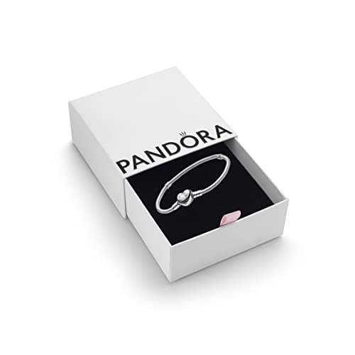 Pandora Moments Heart Clasp Snake Chain Bracelet - Compatible Moments Charms - Sterling Silver Charm Bracelet for Women - Gift for Her - 6.7'