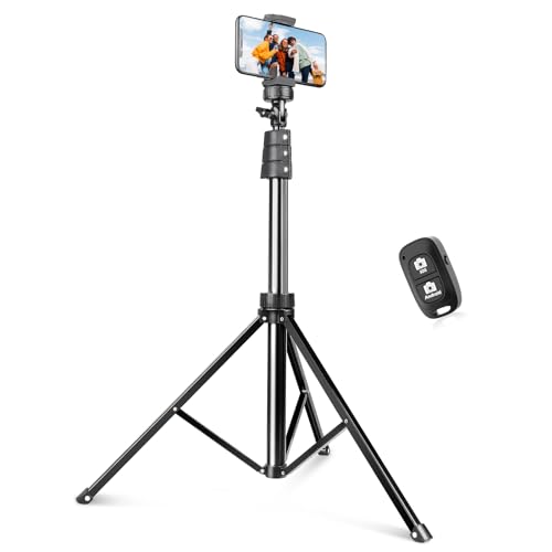 SENSYNE 72' Phone Tripod, Extendable Cell Phone Tripod Stand, Selfie Stick Tripod with Wireless Remote and Phone Holder, Compatible with iPhone Android Phone, Camera