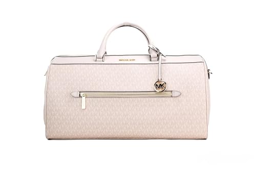 Michael Kors Travel Large Duffle Bag in PVC Signature (Dark Powder Blush)