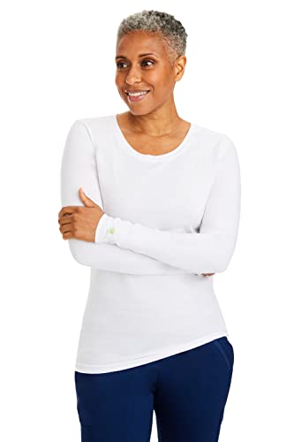healing hands Under Scrubs for Women Long Sleeve Knits Women’s Medical Scrub Tee 5047 Melissa Underscrubs White XL