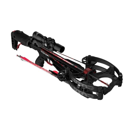 Barnett Hyper Raptor Crossbow, High-Speed Compact Crossbow Package with 4x36 Multi-Reticle Scope, Three HyperFlite Arrows, with Crank Device
