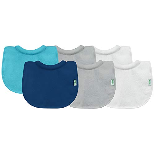 green sprouts Stay-dry Milk Catcher Bibs (3 Pack) | Collar absorbs milk to prevent rashes | Waterproof inner layer, Absorbent terry cotton, Machine washable, Navy - 6pk
