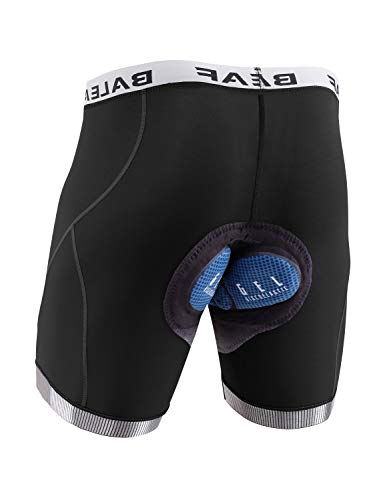 BALEAF Men's Bike Shorts With 4D Padding Cycling Underwear Padded Bicycle MTB Liner Mountain Biking Tights Road Riding Black XXL
