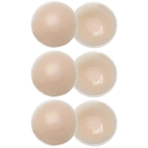Love Salve Silicone Nipple Covers – Reusable Adhesive Breast Petal Pasties with Case – 3 Pairs (Skin, 8 CM)