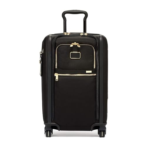 TUMI - Alpha 3 International Dual Access 4-Wheeled Carry-On Luggage - With Built-In USB Port and Integrated TSA Lock - 22-Inch Rolling Suitcase for Men and Women - Black/Gold
