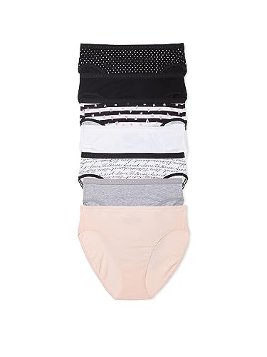 Victoria's Secret Stretch Cotton High Leg Brief Panty Pack, Underwear for Women, 7 Pack, Multicolored (M)