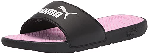 PUMA Women's Cool Cat Slide Sandal, Black White-Pale Pink, 6 M US