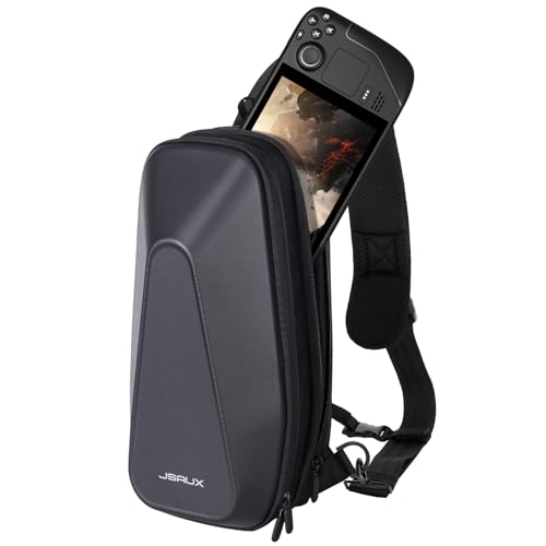 JSAUX Carrying Case for Steam Deck/ROG Ally/Steam Deck OLED, EVA Hard Shell Double-layer Bag For Switch,Steam Deck Docking Station&Accessories BG0105A