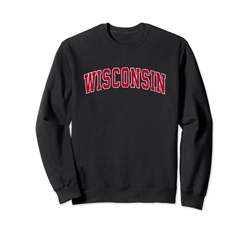 Wisconsin WI Vintage Sports Design Red Design Sweatshirt