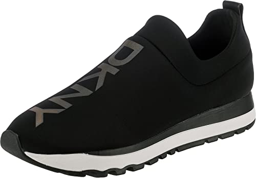 DKNY Women's Jadyn Lightweight Slip on Comfort Sneaker, Black Ashton, 6