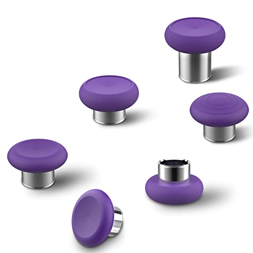 EASEGMER Replacement Thumb Sticks for Xbox One Elite Controller, 6 in 1 Original Metal Magneti Swap Joysticks Set, Repair Tool Accessories Kit for Xbox Elite Controller Series 2 Model 1797(Purple)