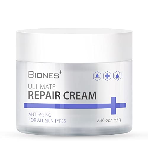 BIONES Ultimate Repair Cream - DMZ Natural Plant Complex Anti-Aging Wrinkle Repair Retinol Cream for Face - Face Moisturizer for Women - 8 Peptides complex, Collagen, Ceramides, Niacinamide - 2.46 oz