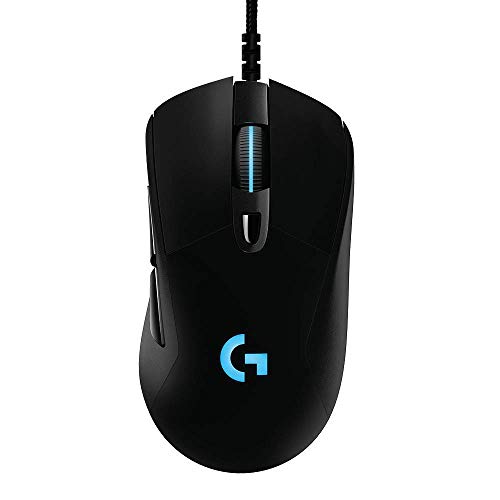 Logitech G403 Hero 25K Gaming Mouse, Lightsync RGB, Lightweight 87G+10G, Braided Cable, 25,600 DPI, Rubber Side Grips (Renewed)