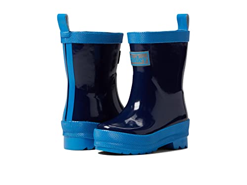 Hatley Shiny Rain Boots (Toddler/Little Kid) Navy 9 Toddler M