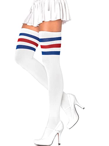 Leg-Avenue Women's-Athletic Three Striped Knee High Socks, Red/White/Blue, One Size